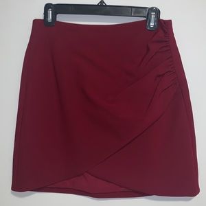 Alice + Olivia Asymetrical Wrap Red Mini Skirt sz6